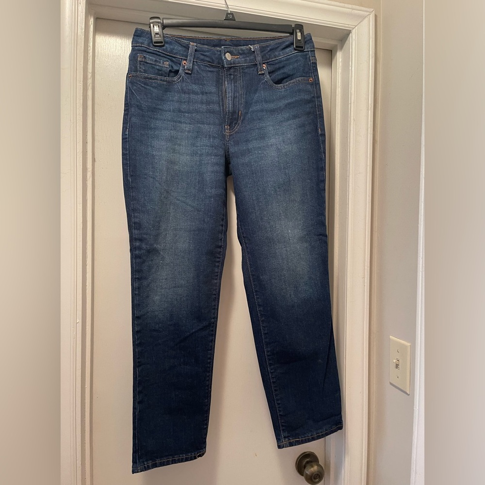 Old Navy OG Straight Midrise Dark Wash Denim Jeans size 10
